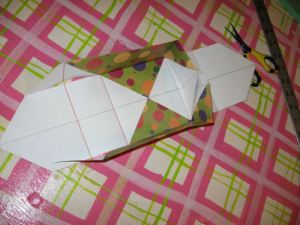 fold and glue flaps to the center