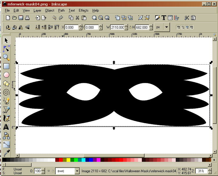 open the file in Inkscape, select the mask.