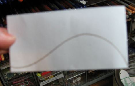 Fold a strip of paper in half and draw a curvy line. (sorry about the blurry photo;)