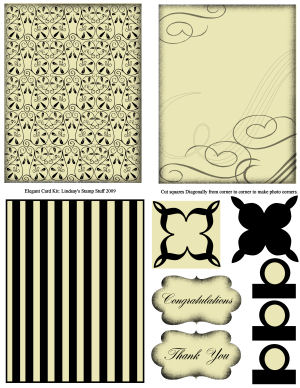 Lindsay's Stamp Stuff Card Kit: Elegant Black and Cream