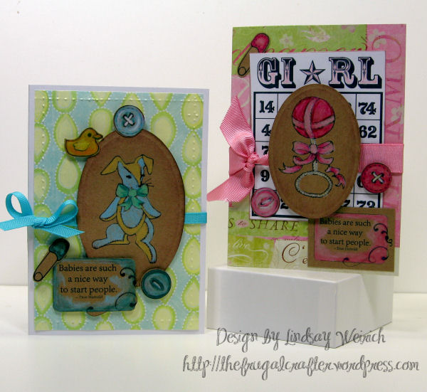 My card based on the sketch at ICS! Stamps: Babies and Bows collection from Lindsay's stamp Stuff.