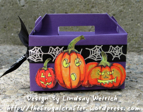 This little box is the perfect size to stuff with candy for Trick-or-Treaters and it only takes a half a sheet of 12x12 cardstock and 5 minutes to make!