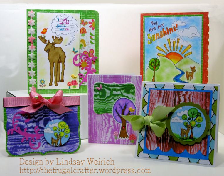 This week I used stamps from the Funky Forest set to make scenes. Learn how below.